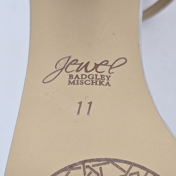 Jewel Badgley Mischka Penny Crystal Embellished Block Heels, Silver, Size 11 - Picture 14 of 16